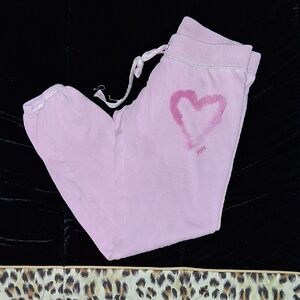 PINK Victoria's Secret Light Pink Heart Jogger Sweatpants